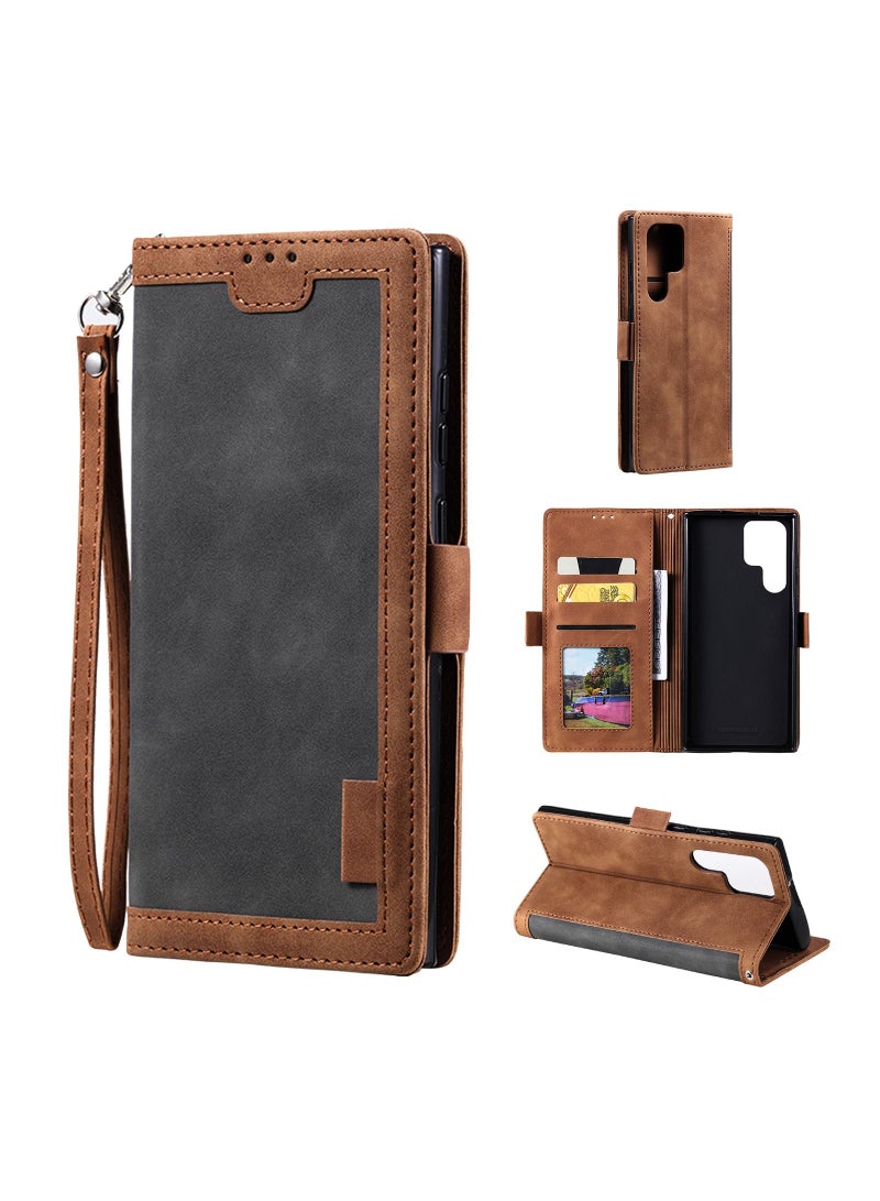 Suteni Waist Band Flip Cover Card Slots Leather Phone Case for Samsung - Image 3