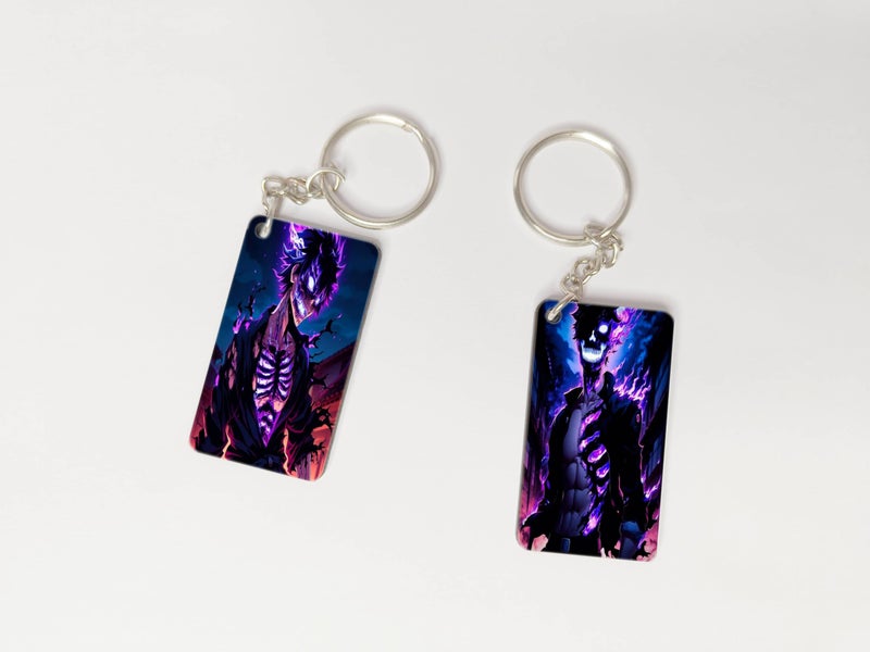 OUTFITQUE OUTFITQUE Premium (Pack of 2) Anime- 487 Printed Long Keychain For Bike, Scooty, Car, MDF Keyholder - Image 1