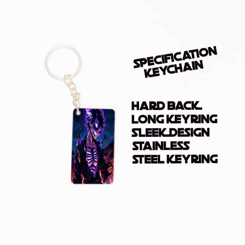 OUTFITQUE OUTFITQUE Premium (Pack of 2) Anime- 487 Printed Long Keychain For Bike, Scooty, Car, MDF Keyholder - Image 2