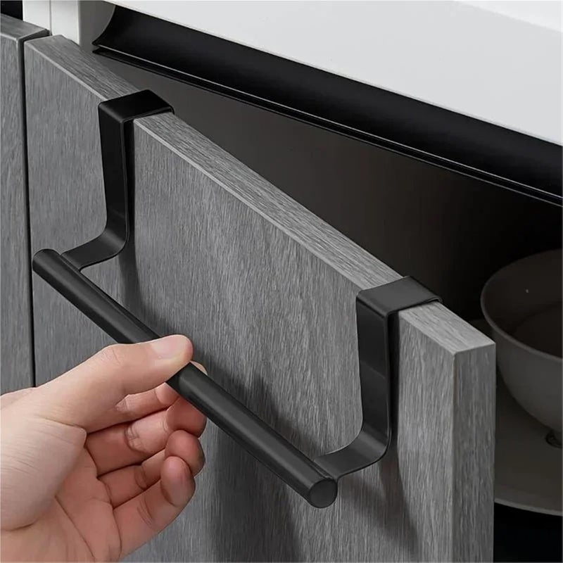 Towel Ring 2pcs Towel Rod Cabinet Towel Rack Storage Organizer Bathroom Door Hanging Towel Rack Punch-Free Rag Hanger for Hanging - Image 3