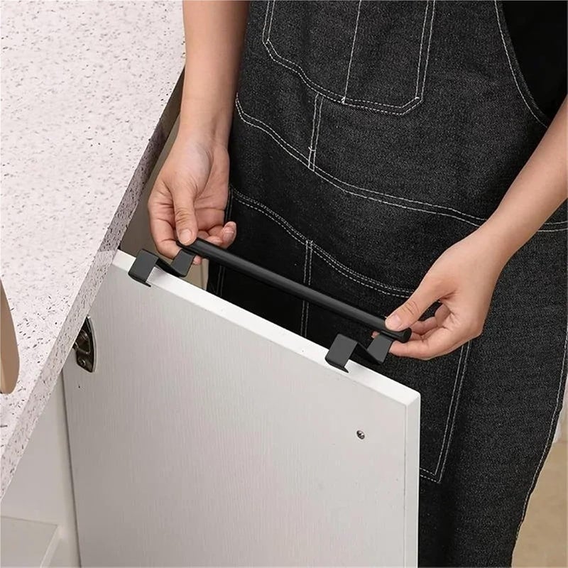 Towel Ring 2pcs Towel Rod Cabinet Towel Rack Storage Organizer Bathroom Door Hanging Towel Rack Punch-Free Rag Hanger for Hanging - Image 5