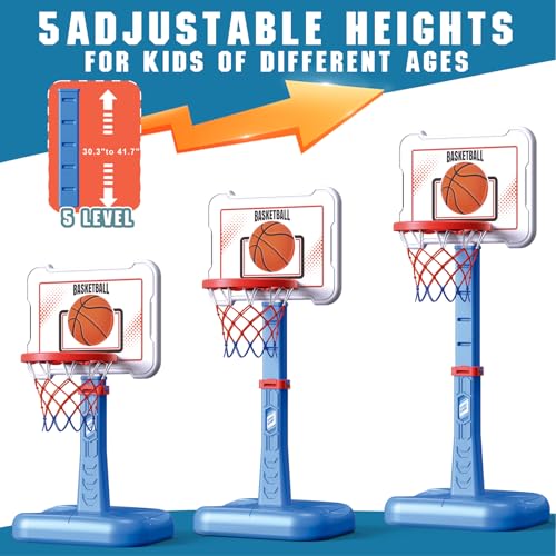 ShyLizard Toddler Basketball Hoop Indoor for Age 13 Height Adjustable Poolside Basketball Hoop with 3 Balls for Outdoor Game Basketball Goal Sport Toys Birthday for Boys Girls 1 2 3 Year - Image 5