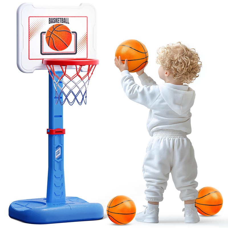 ShyLizard Toddler Basketball Hoop Indoor for Age 13 Height Adjustable Poolside Basketball Hoop with 3 Balls for Outdoor Game Basketball Goal Sport Toys Birthday for Boys Girls 1 2 3 Year - Image 3