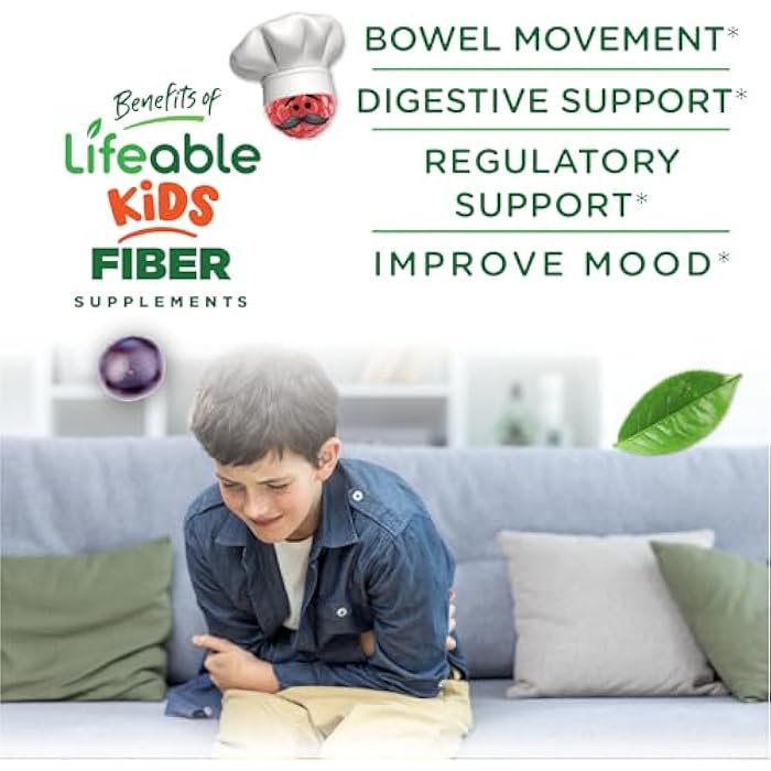 Lifeable Sugar Free Prebiotic Kids Fiber Gummies | 4g Fiber for Kids | Great Tasting Vegetarian Fiber Supplements for Kids | for Digestive Health | Fiber Gummies for Kids | 90 Probiotics Gummies - Image 3