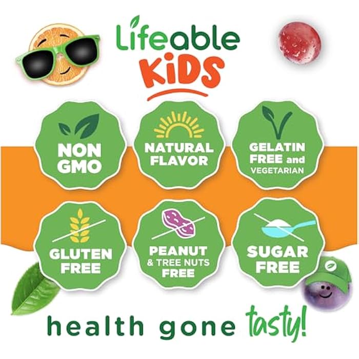 Lifeable Sugar Free Prebiotic Kids Fiber Gummies | 4g Fiber for Kids | Great Tasting Vegetarian Fiber Supplements for Kids | for Digestive Health | Fiber Gummies for Kids | 90 Probiotics Gummies - Image 4