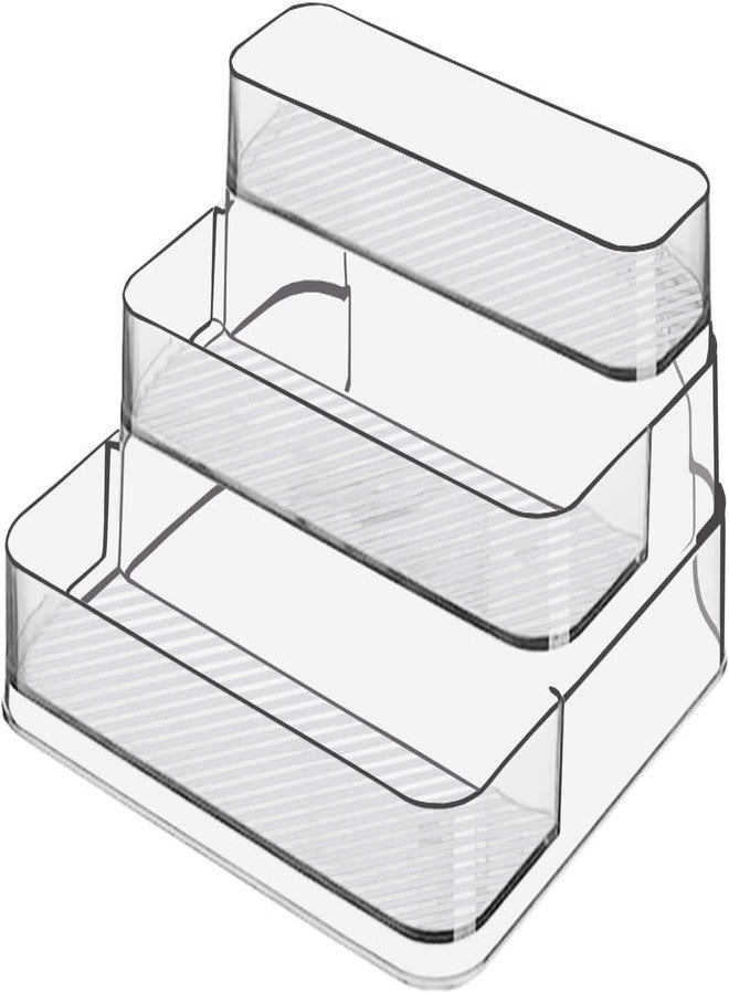 Kienlix Acrylic Spice Rack, No Assembly Clear 3 Tier Condiment Bottle Shelf Vanity Organizer for Cabinet Kitchen Bathroom (1pcs) - Image 1