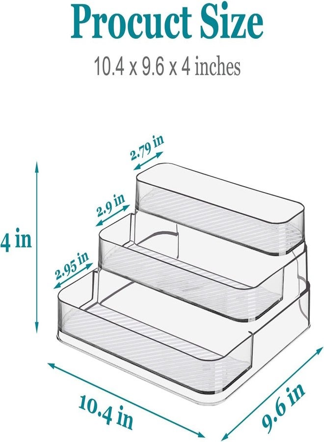 Kienlix Acrylic Spice Rack, No Assembly Clear 3 Tier Condiment Bottle Shelf Vanity Organizer for Cabinet Kitchen Bathroom (1pcs) - Image 3