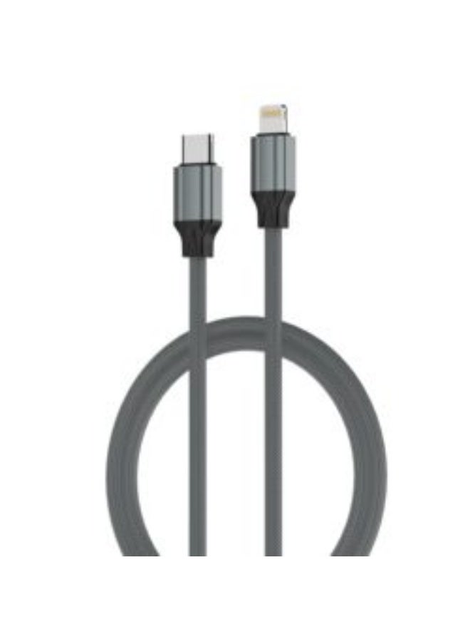 لدنيو كابل شحن سريع USB-C إلى Lightning بقوة 30 واط، بطول 2 متر، يدعم تقنيتي PD وQC لنقل البيانات ومزامنة البيانات، متوافق مع أجهزة iPhone وiPad وAirPods وأجهزة Apple، يتميز بتصميم موصل متين ومعزز. - Image 2