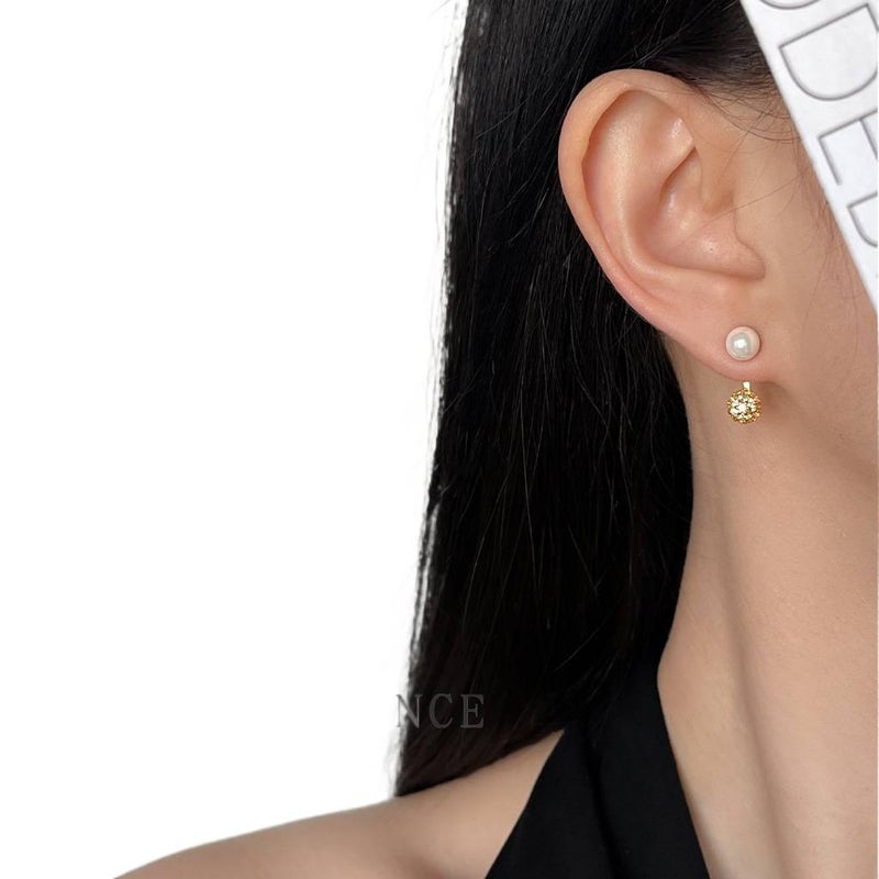 Geometric Pearl Stud Earrings Lightweight Daily Wear Jewelry for Women - NADI - Image 2