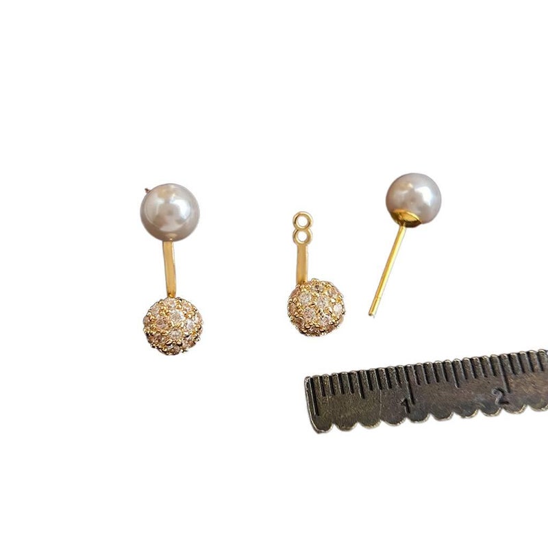 Geometric Pearl Stud Earrings Lightweight Daily Wear Jewelry for Women - NADI - Image 4