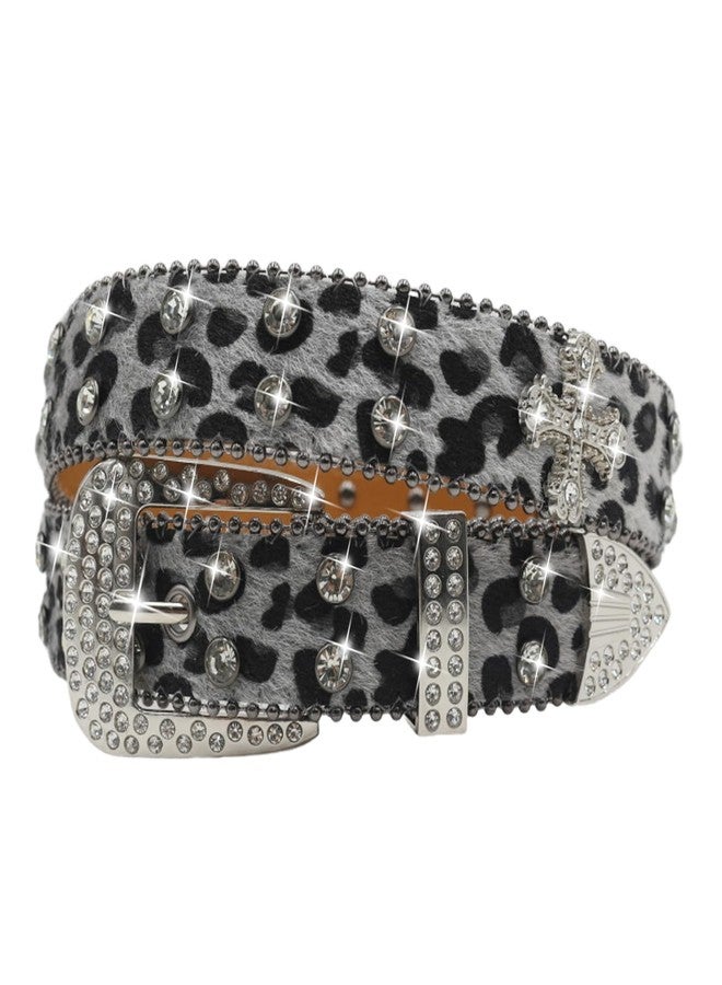 EVERBLTING Rhinestone Cross Belt Men Women Cross Leopard Belt Punk Studded Cross Belts Western Cowgirl BB Belts Y2k 105 - Image 1