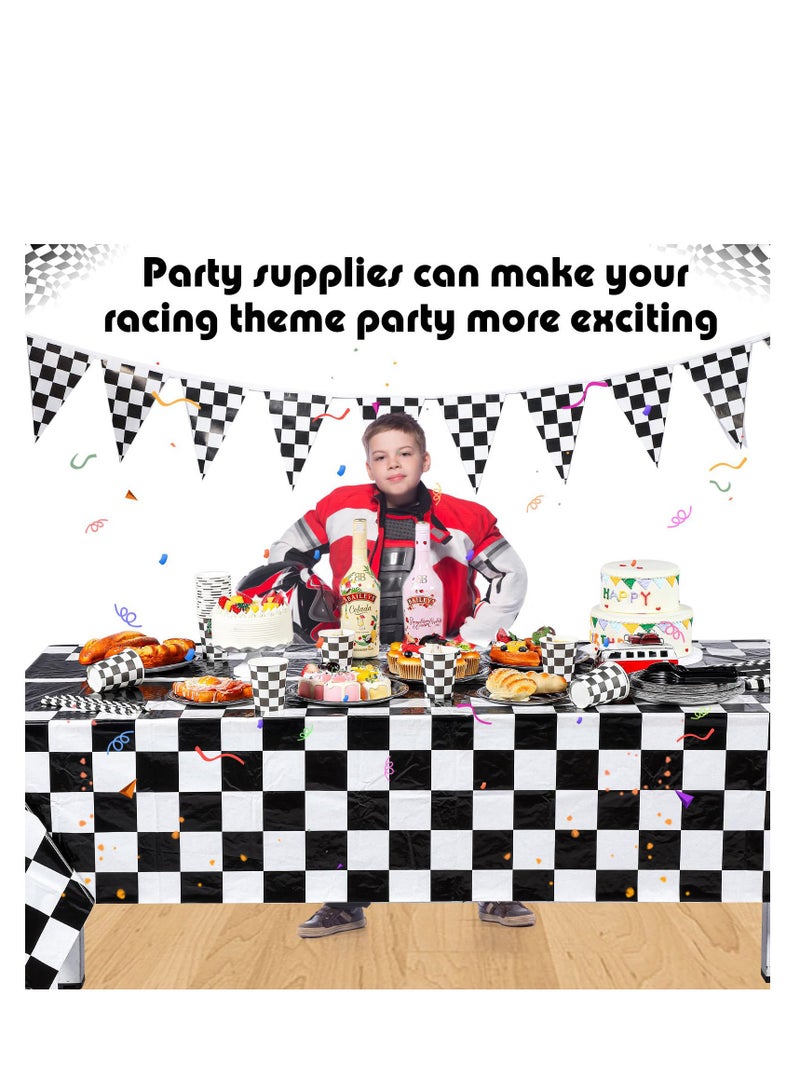 Racing Car Party Supplies Paper Plates, Racing Car Race Track Party Supplies Decorations Racing Sports Themed Dinnerware, for Kids Boys Birthday Baby Shower Home Decor, Serves 24