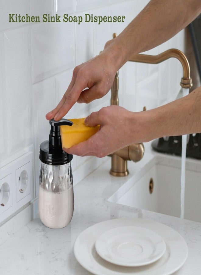 Amolliar Plastic Soap Dispenser with Pump Lid, 16 Oz Refillable Bathroom Hand Dish Soap Dispenser Set, Clear Kitchen Liquid Dispenser with Cute Lables for Farmhouse Shower (1 Pack, Black) - Image 5