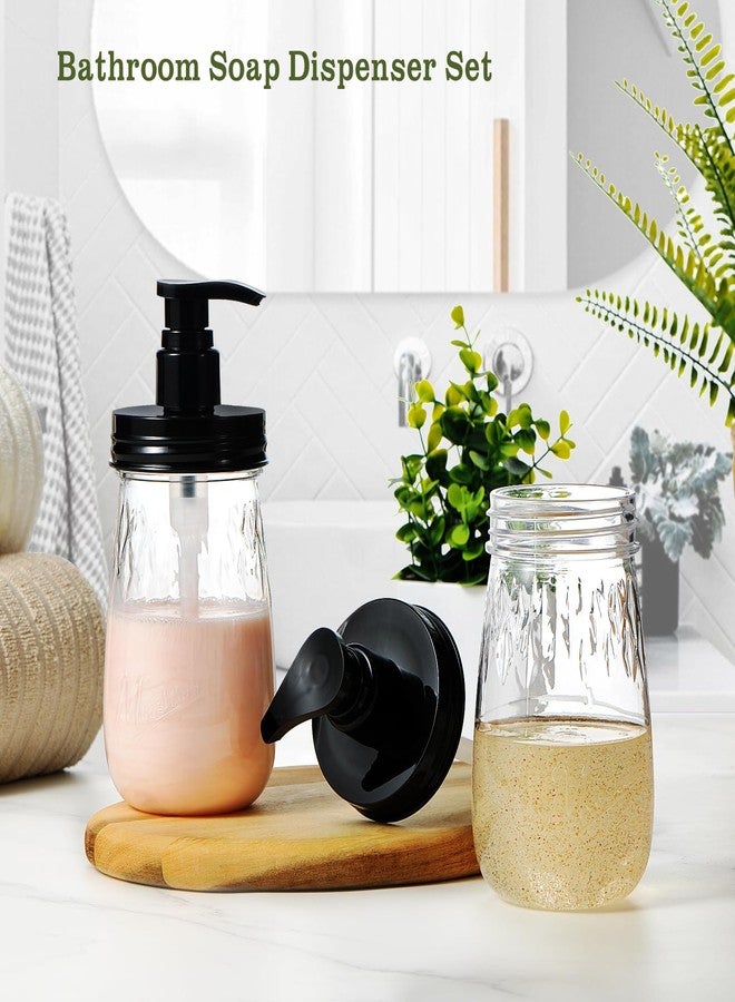 Amolliar Plastic Soap Dispenser with Pump Lid, 16 Oz Refillable Bathroom Hand Dish Soap Dispenser Set, Clear Kitchen Liquid Dispenser with Cute Lables for Farmhouse Shower (1 Pack, Black) - Image 4