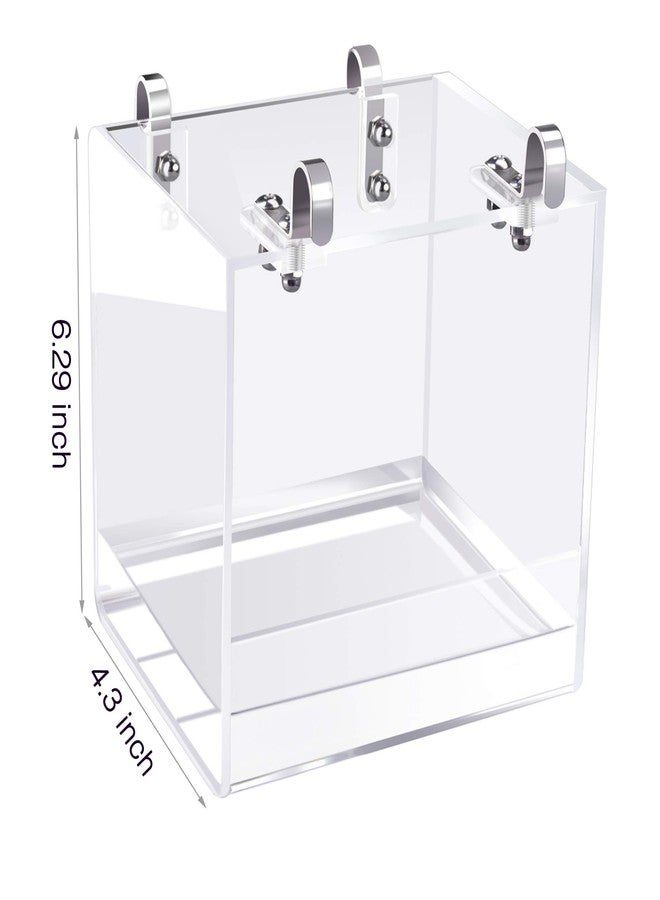 Saderoy Bird Bath Cage, No-Leakage Bird Bathtub with Hanging Hooks Cage Accessory for Small Bird Parrots Lovebirds Canary Portable Shower - Image 2