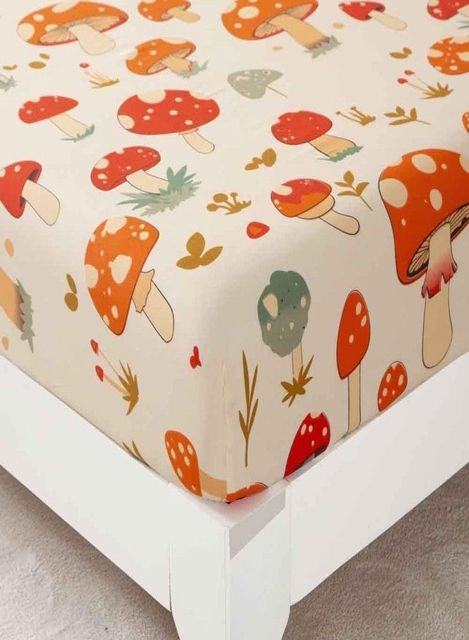 SDY 4PCS Mushroom Sheet Set Full Size,Great Cute and Comfortable Bedding Sheet for Boys, Girls, Kids and Toddler,Bed in a Bag Packaged with 1 Fitted Sheet+ 1 Top Flat Sheet + 2 Pillowcases - Image 2