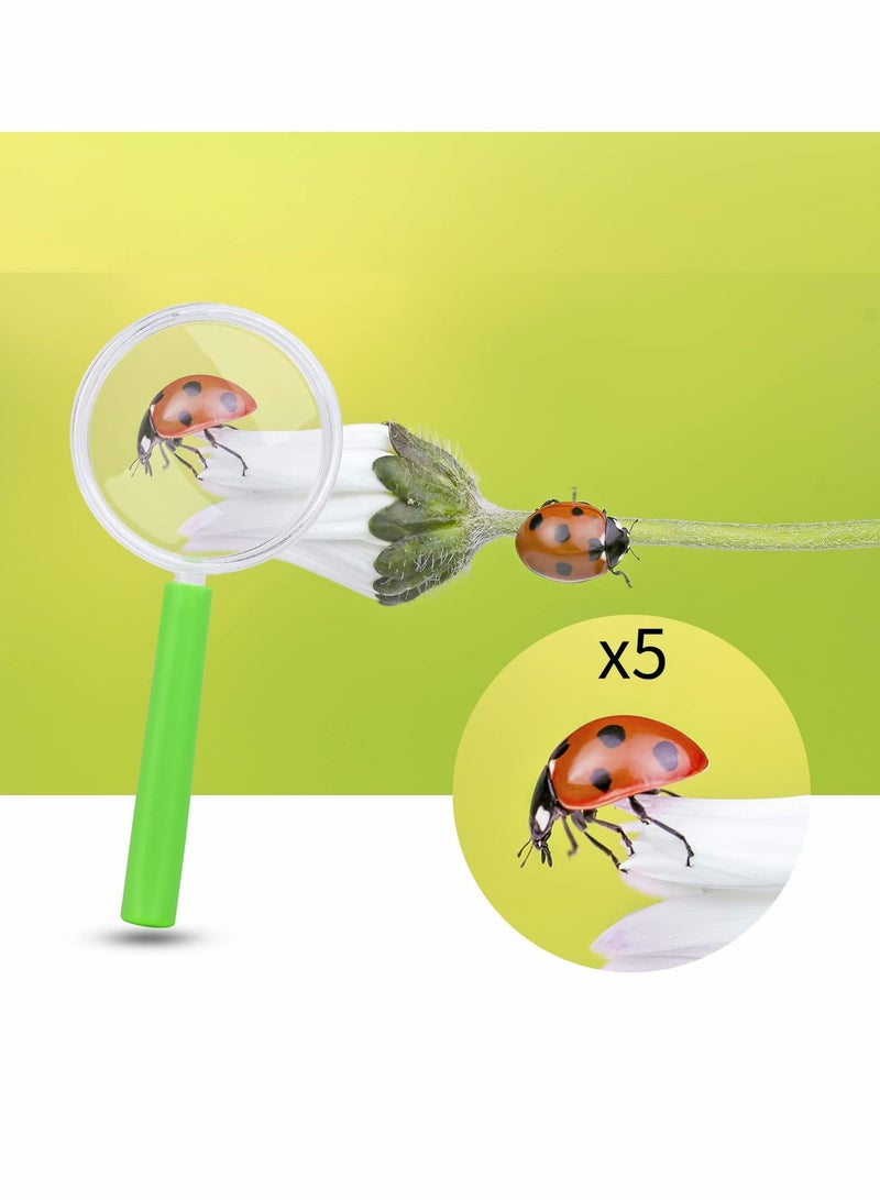 SYOSI 12 PCS Magnifying Glasses with Colorful Handle, Kids Portable Handheld Magnifier Toy, Party Bags Fillers for Reading Exploring Hobbies and Observation（Random Color） - Image 3