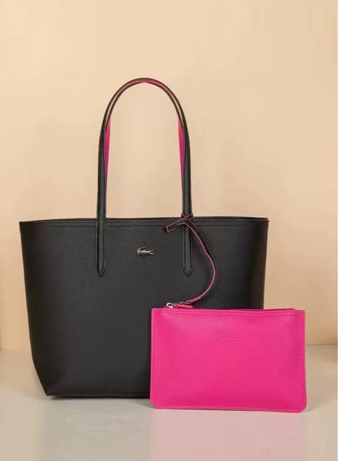 حقيبة لاكوست النسائية ذات الوجهين ذات السعة الكبيرة، أنيقة ومتعددة الاستخدامات،