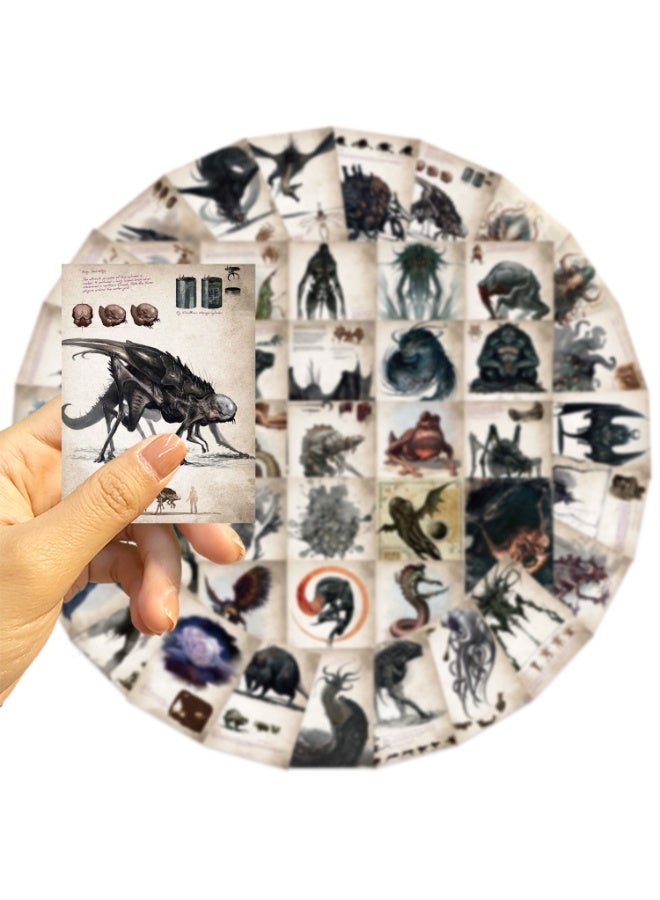 NIBEMINENT 50 Pcs Cthulhu Deco Kit Waterproof Stickers, High Definition Printing Bright Colors, Suitable for Laptop Skateboard Luggage Water Bottle Guitar DIY - Image 2