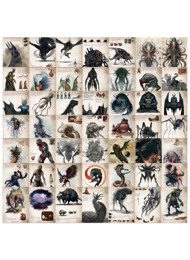 NIBEMINENT 50 Pcs Cthulhu Deco Kit Waterproof Stickers, High Definition Printing Bright Colors, Suitable for Laptop Skateboard Luggage Water Bottle Guitar DIY - Image 1