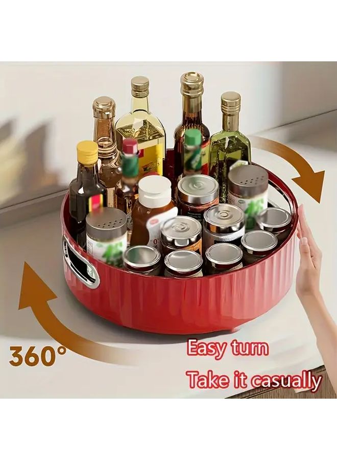 Green 360 Degree Rotating Spice Rack Kitchen Turntable Organizer For Countertop Cabinet - Image 1