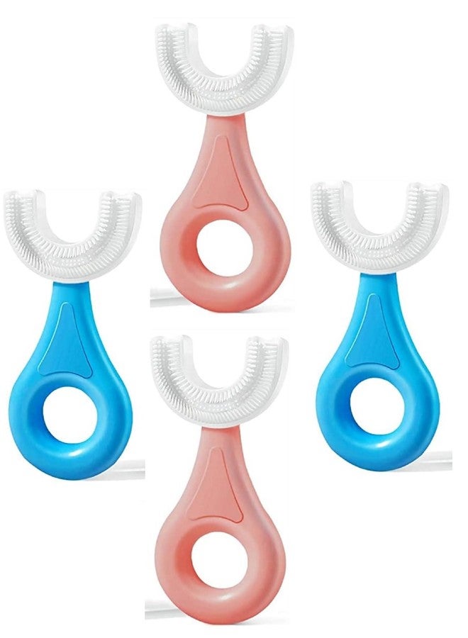 Ilsha® U-Shaped,Hand Powered for Kids 2-6 Years Kids Baby Infant Toothbrush, Food Grade Ultra Soft Silicone Brush Head, Whole Mouth Cleaning Tool (U-Shaped Brush)