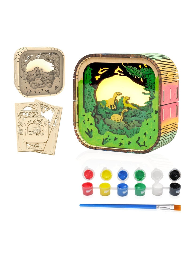 SOLARAE Painting Kit Crafts for Kids, Paint Your Own Dinosaur Night Light,4 in 1 Arts and Crafts for Kids - Image 1