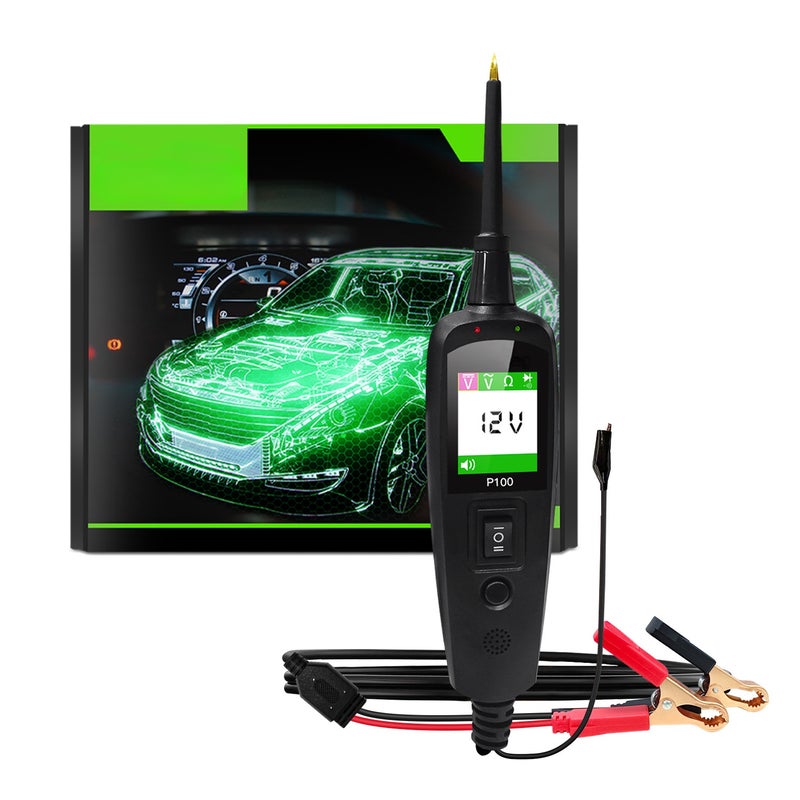 Automotive Circuit Tester 2M Black Cable High Sensitivity Probe TFT Color Display - Reverse Polarity Protection Power Circuit Probe Kit for Auto Mechanics Home Vehicle Maintenance - Image 1