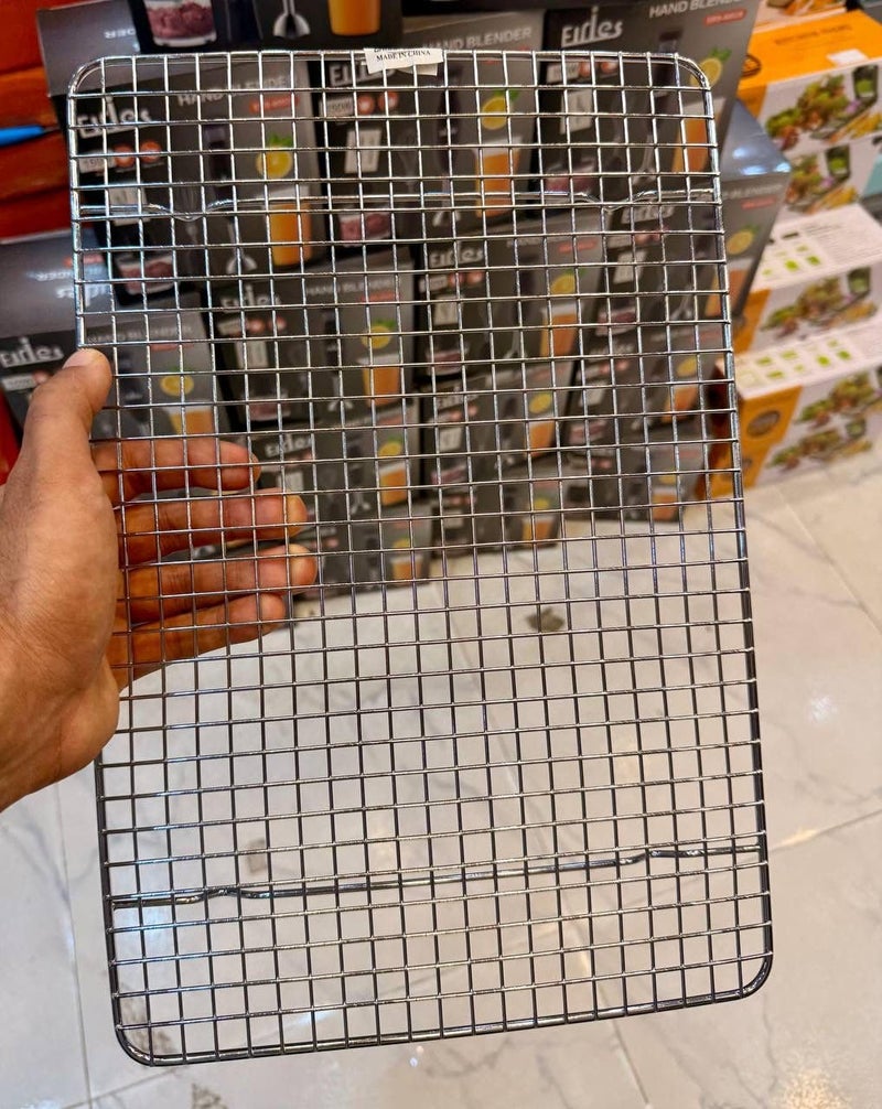 Stainless Steel Cooling Rack for Baking and Frying – Heavy-Duty Wire Rack 38x25cm – Oven-Safe Nonstick Grid for Cookies, Cakes, Donuts, Pizza, Fried Chicken & Decoration (One piece) - Image 2