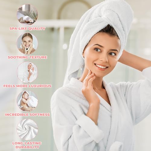 Superior Zero Twist 100% Cotton Bath Sheet Towels, Super Soft, Fluffy and Absorbent, Premium Quality Oversized Bath Sheet Set of 2 - Grey - Image 4