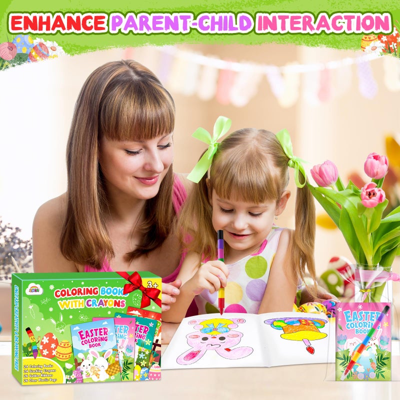ZMLM 24 Pack Easter Coloring Books for Kids with Crayons, Party Favors for Kids 4-8, Goodie Bags Stuffers for Toddlers, Bulk Basket Stuffers, Classroom Prizes Birthday Return Gifts(Easter) - Image 5