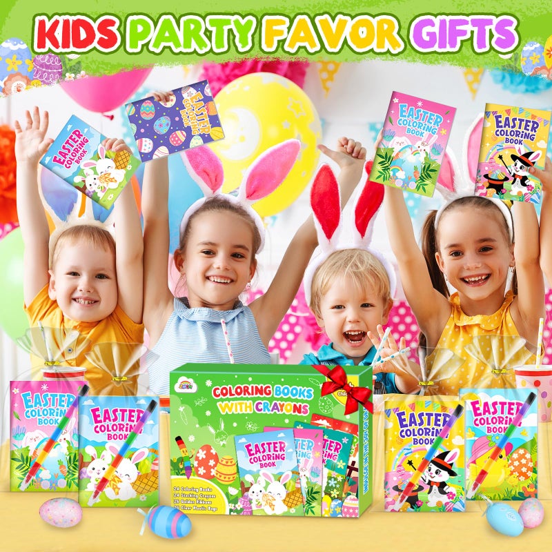 ZMLM 24 Pack Easter Coloring Books for Kids with Crayons, Party Favors for Kids 4-8, Goodie Bags Stuffers for Toddlers, Bulk Basket Stuffers, Classroom Prizes Birthday Return Gifts(Easter) - Image 4