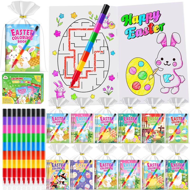 ZMLM 24 Pack Easter Coloring Books for Kids with Crayons, Party Favors for Kids 4-8, Goodie Bags Stuffers for Toddlers, Bulk Basket Stuffers, Classroom Prizes Birthday Return Gifts(Easter) - Image 1