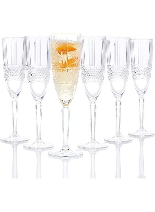 RCR Set Of 6 Crystal Flute – Brillante