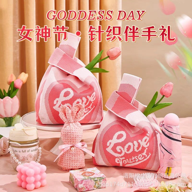 New Bag 38 Women'S Holiday Gift Bag Hand Bag Woven Environmental Protection Bag 38 Goddess Festival Gift Bag - Image 2