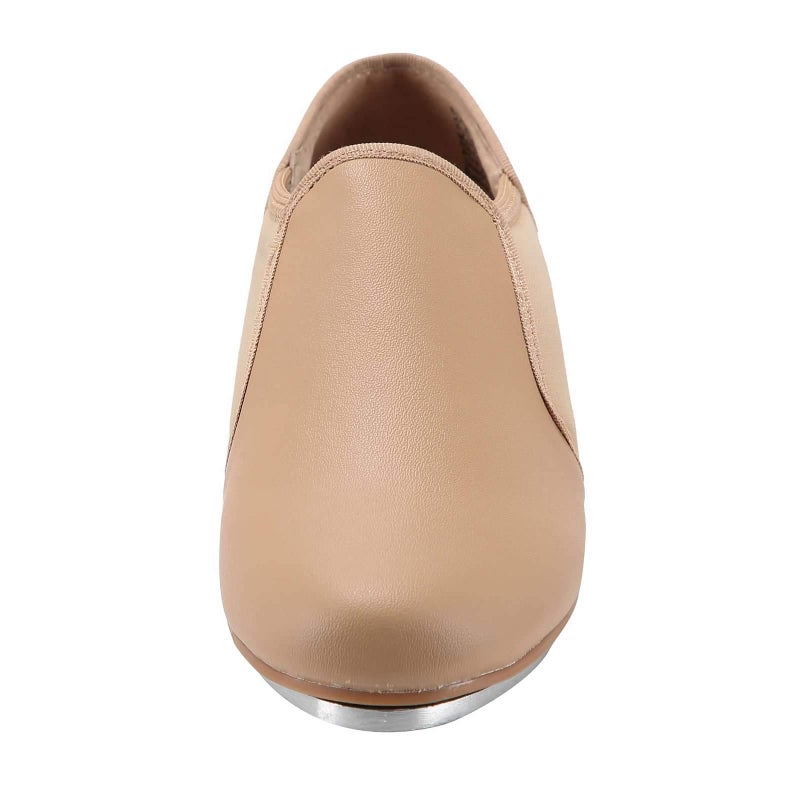 Linodes Upgraded Unisex PU Leather Slip On Tap Shoe Dance Shoes for Women and Men's Dance Shoes-Brown-9.5M - Image 2