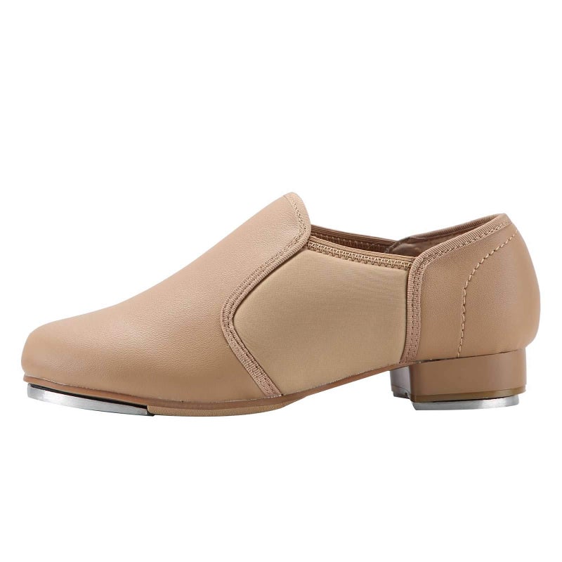 Linodes Upgraded Unisex PU Leather Slip On Tap Shoe Dance Shoes for Women and Men's Dance Shoes-Brown-9.5M - Image 3