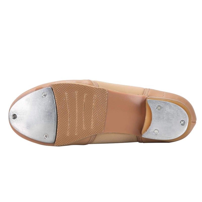 Linodes Upgraded Unisex PU Leather Slip On Tap Shoe Dance Shoes for Women and Men's Dance Shoes-Brown-9.5M - Image 4