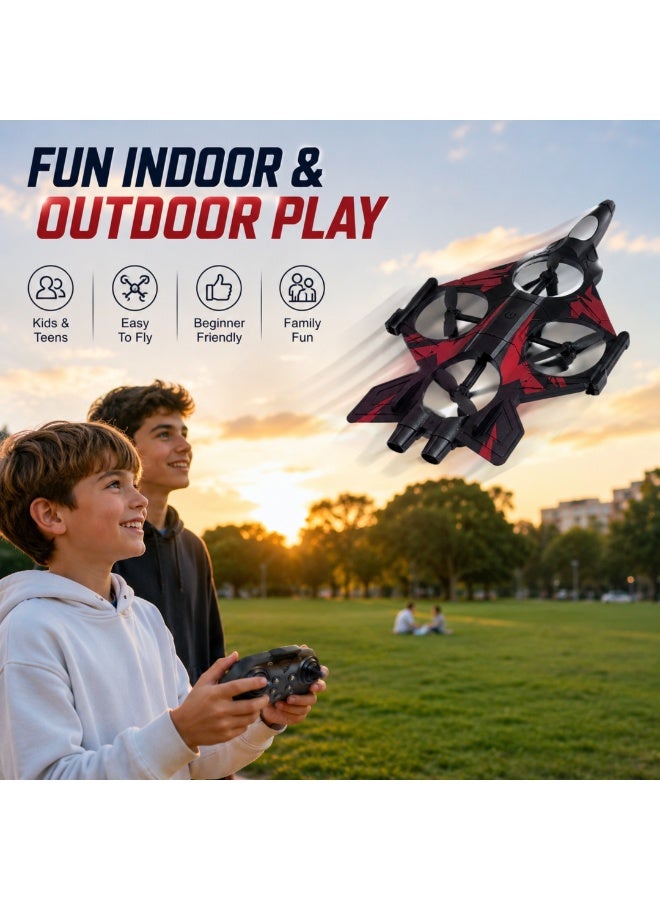vexa pro 2.4GHz RC Plane Fighter Jet Toy, Aeroplane with LED Lights & 360° Flip | Remote Control Airplane for Kids - Image 3