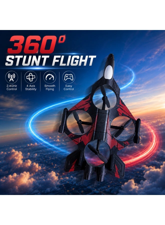 vexa pro 2.4GHz RC Plane Fighter Jet Toy, Aeroplane with LED Lights & 360° Flip | Remote Control Airplane for Kids - Image 2