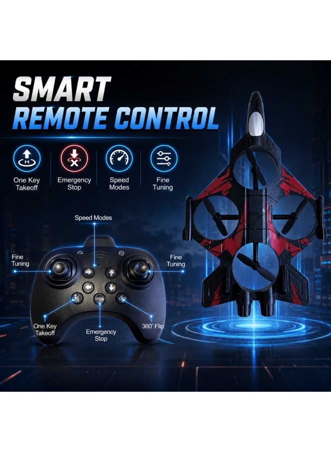 vexa pro 2.4GHz RC Plane Fighter Jet Toy, Aeroplane with LED Lights & 360° Flip | Remote Control Airplane for Kids - Image 4