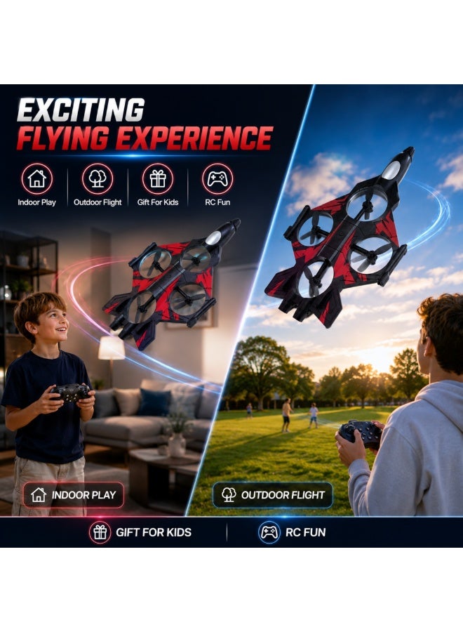 vexa pro 2.4GHz RC Plane Fighter Jet Toy, Aeroplane with LED Lights & 360° Flip | Remote Control Airplane for Kids - Image 5