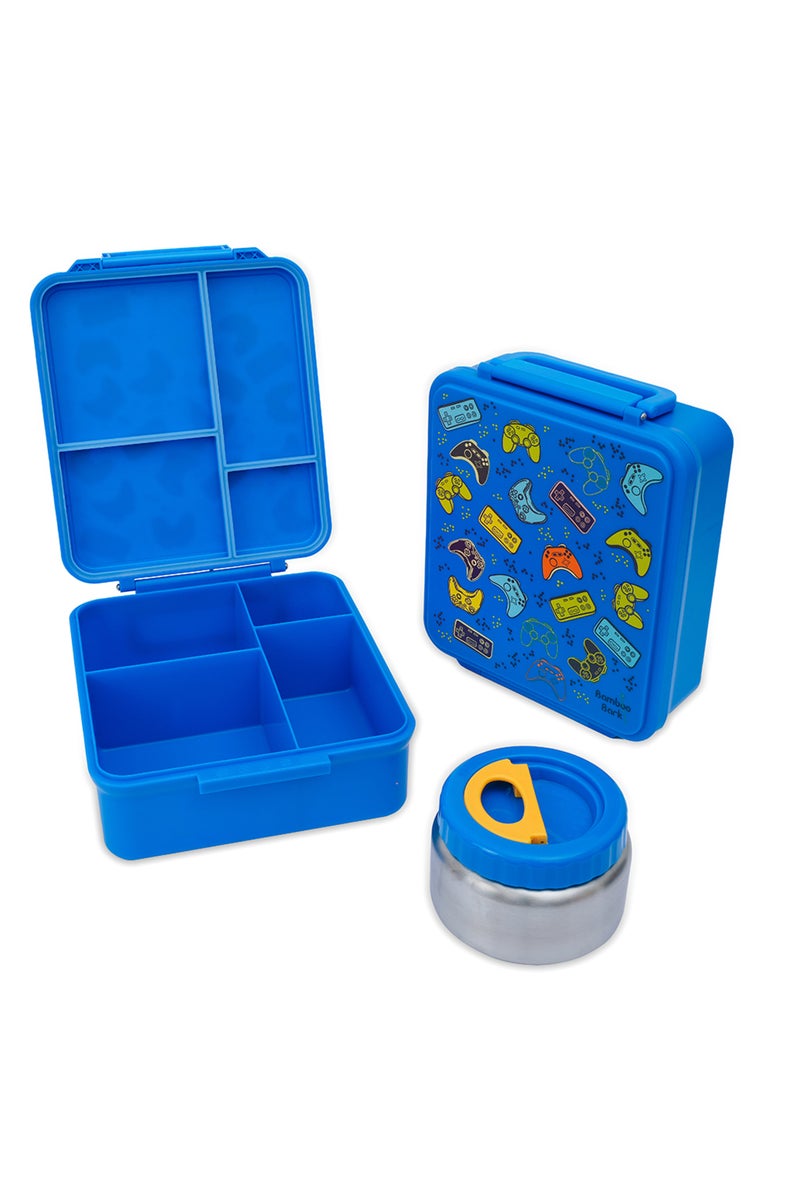 Bamboo Bark childrens kids large school lunch box, bento, snack box with compartments for kids, food jar included - Image 1