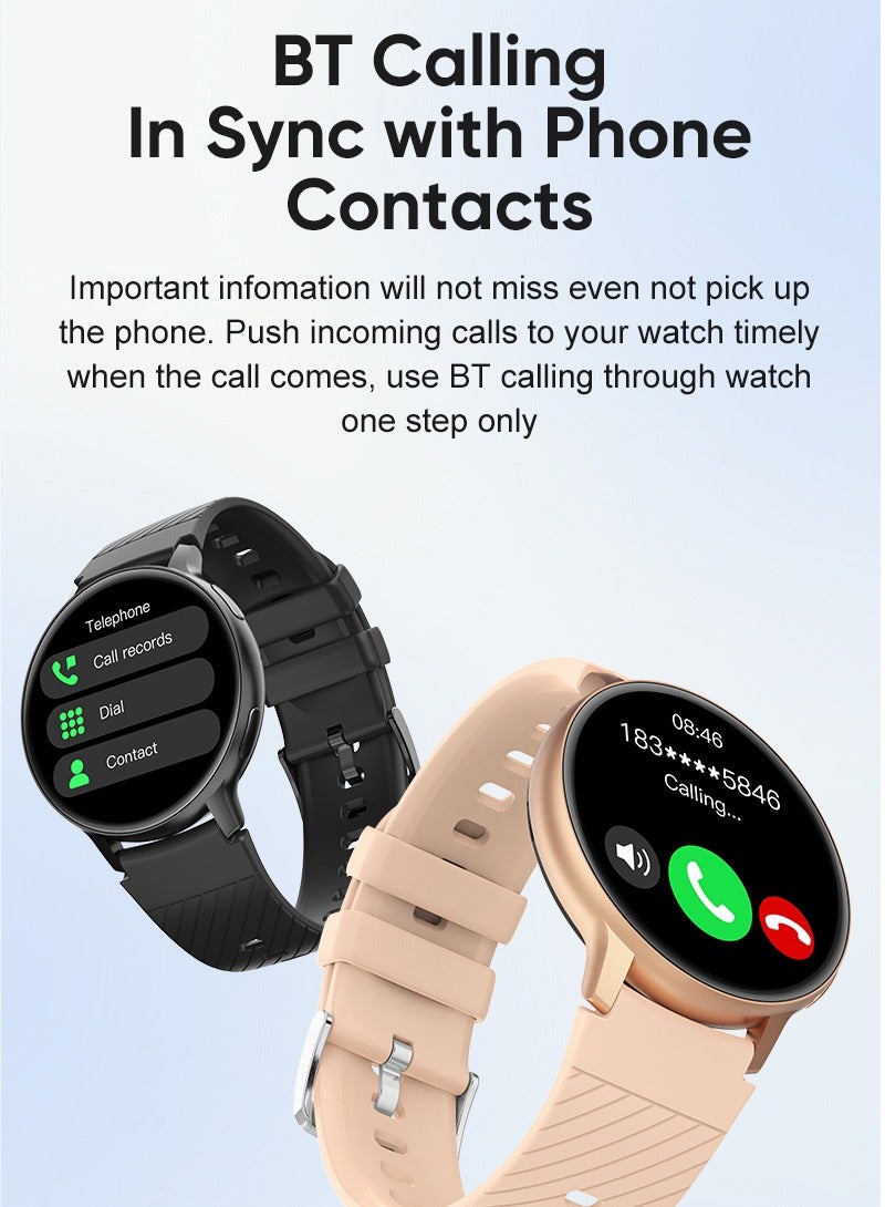 LIGE Elegant Smart watch for Women,1.39 Inch IPS Full Touch Screen Wireless Calling, IP67 Waterproof, Sports Tracker, Health Monitoring Smart Watches,Suitable for Ladies with Silicone Pink Strap. - Image 4