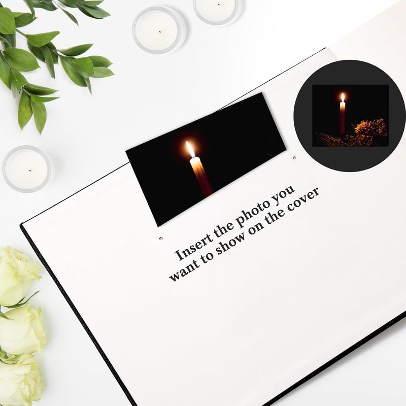 XKDOUS Linen Funeral Guest Book for Memorial Service Hardcover in Loving Memory Guestbook Celebration of Life Keepsake Guest Sign in Book with Table Sign for Funeral Service - Image 5