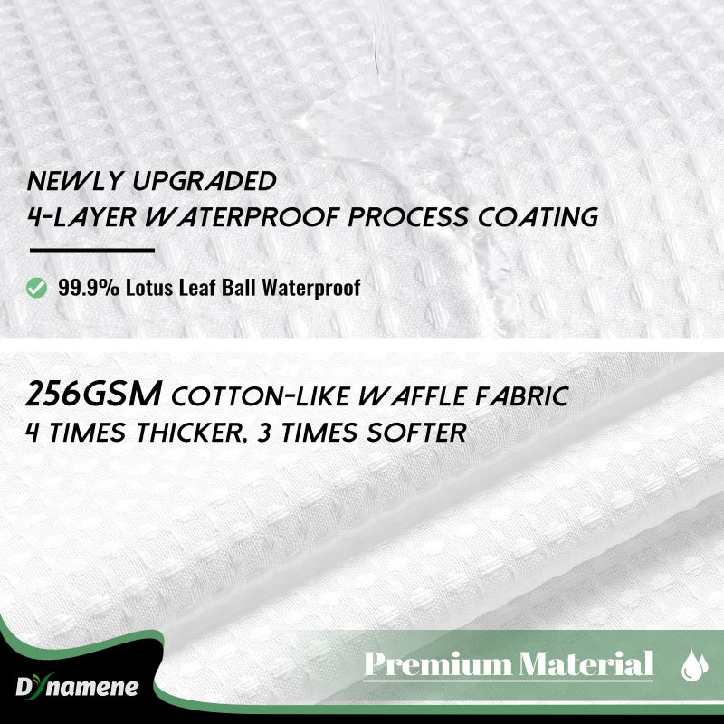 Dynamene 78 بوصة ستارة دش طويلة الستائر وافل النسيج الستائر دش للحمام فندق مقاومة للماء الستائر دش الستار بطانة مع السنانير snap في بطانة الشبكة أعلى نافذة بيضاء 72x78 - Image 1