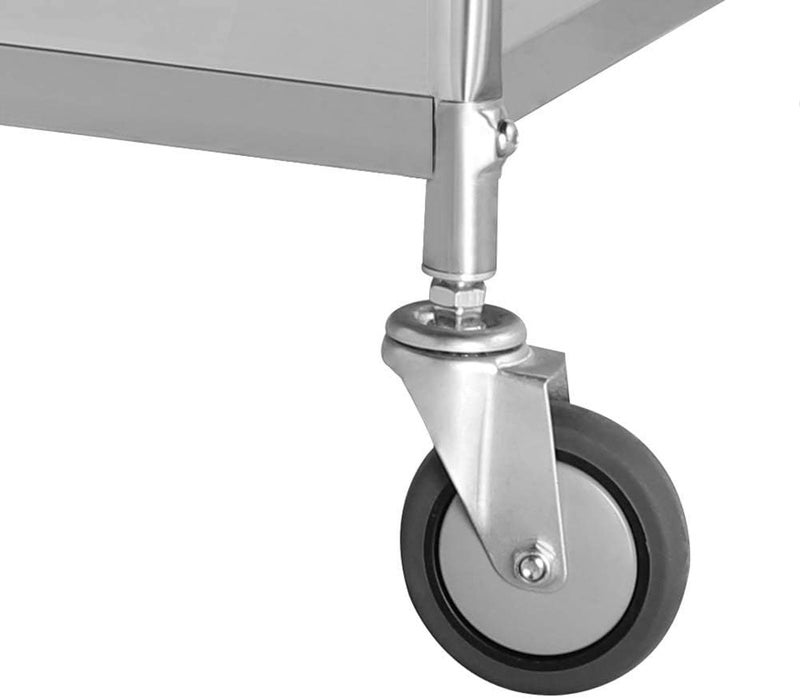 Generic Indian Decor 55743 Stainless Steel 2 Tier Storage Cart on Wheels for Bathroom Kitchen Office Garage  - Image 5