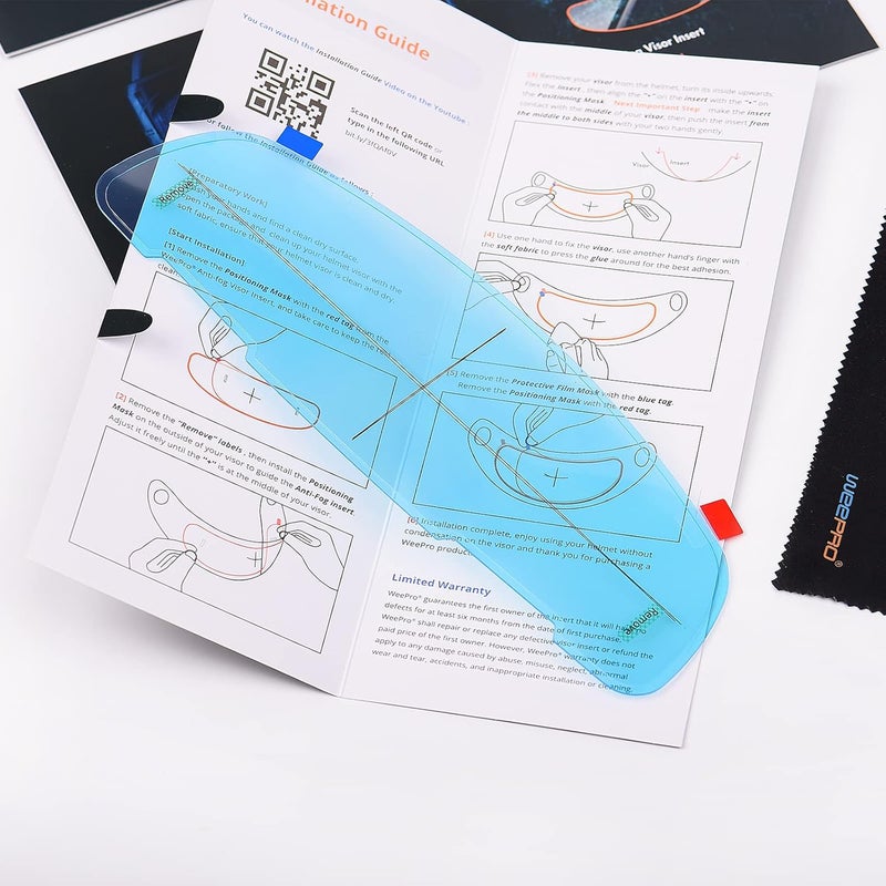 WeePro Helmet Face Shield Visor Film Anti-Fog Compatible with ARAI Helmet Visor Clear Anti-fog Protective Film Fog Free Helmet Shield for Cold and Rainy Days 3.7" x 11.5" - Image 3