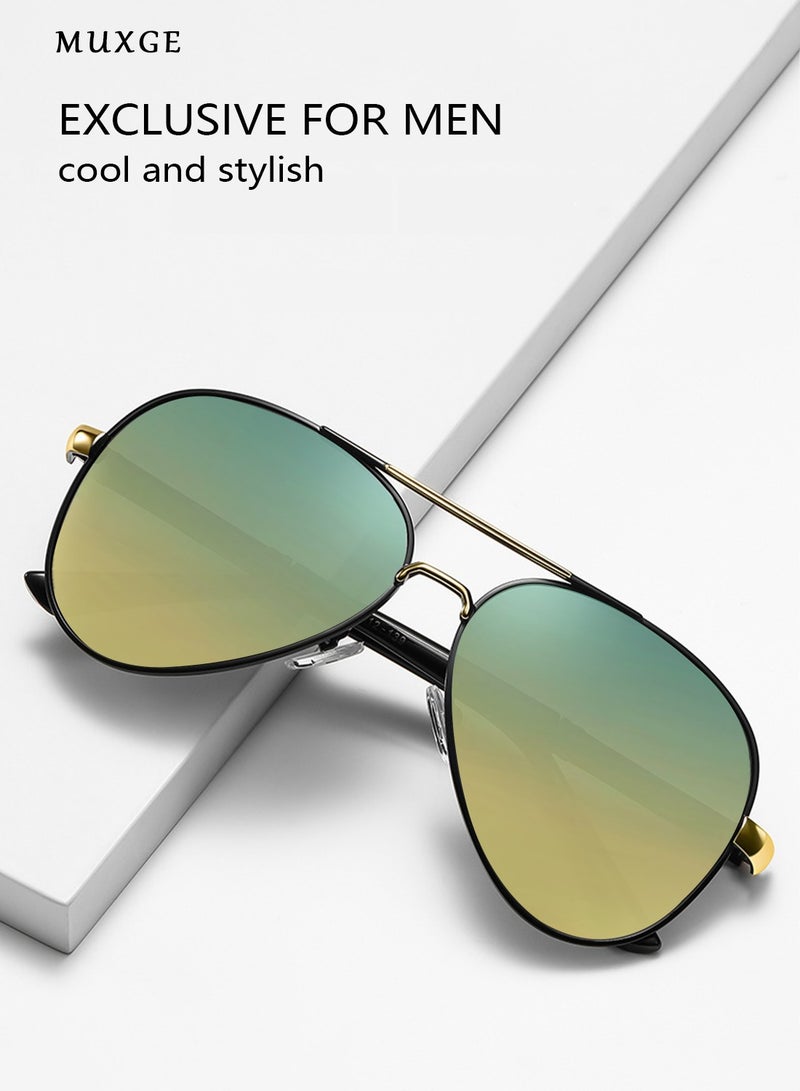 MUXGE Gradient Fashion Sunglasses – Anti-Glare & UV Protection, Day & Night Use - Image 2
