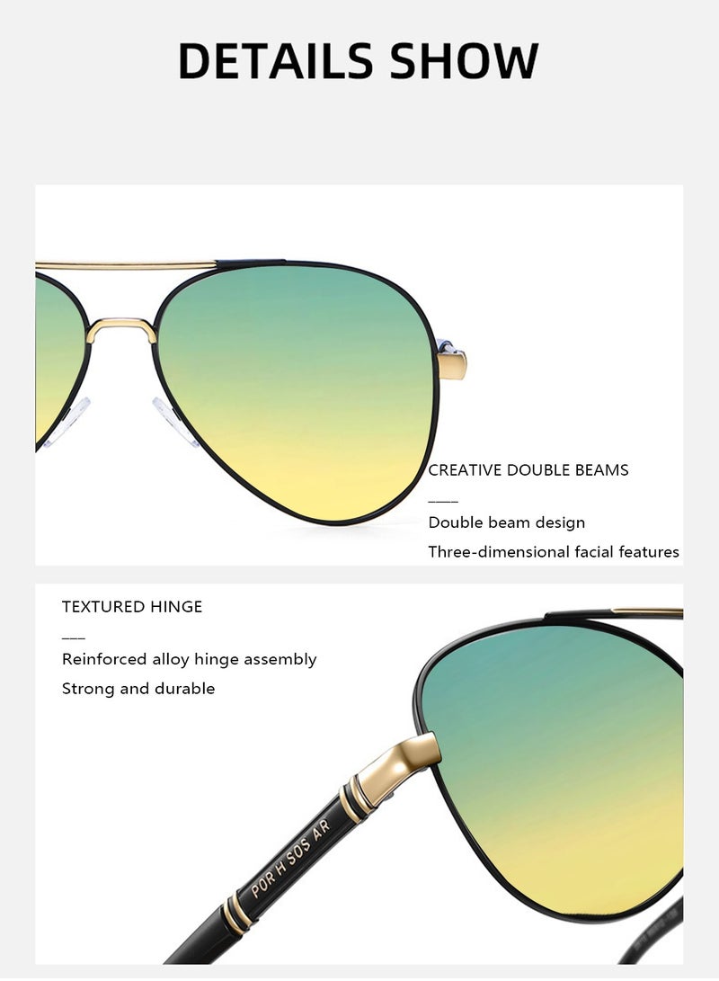 MUXGE Gradient Fashion Sunglasses – Anti-Glare & UV Protection, Day & Night Use - Image 3